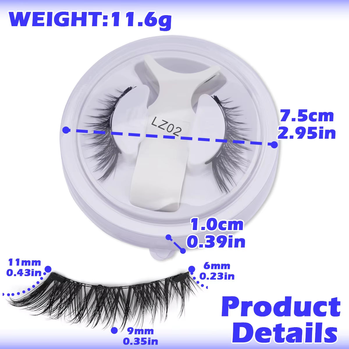 3D Magnetic False Eyelashes Tweezer Set Cosmetics Natural Mink False Lash Professional Eyelash Extension Makeup Tool