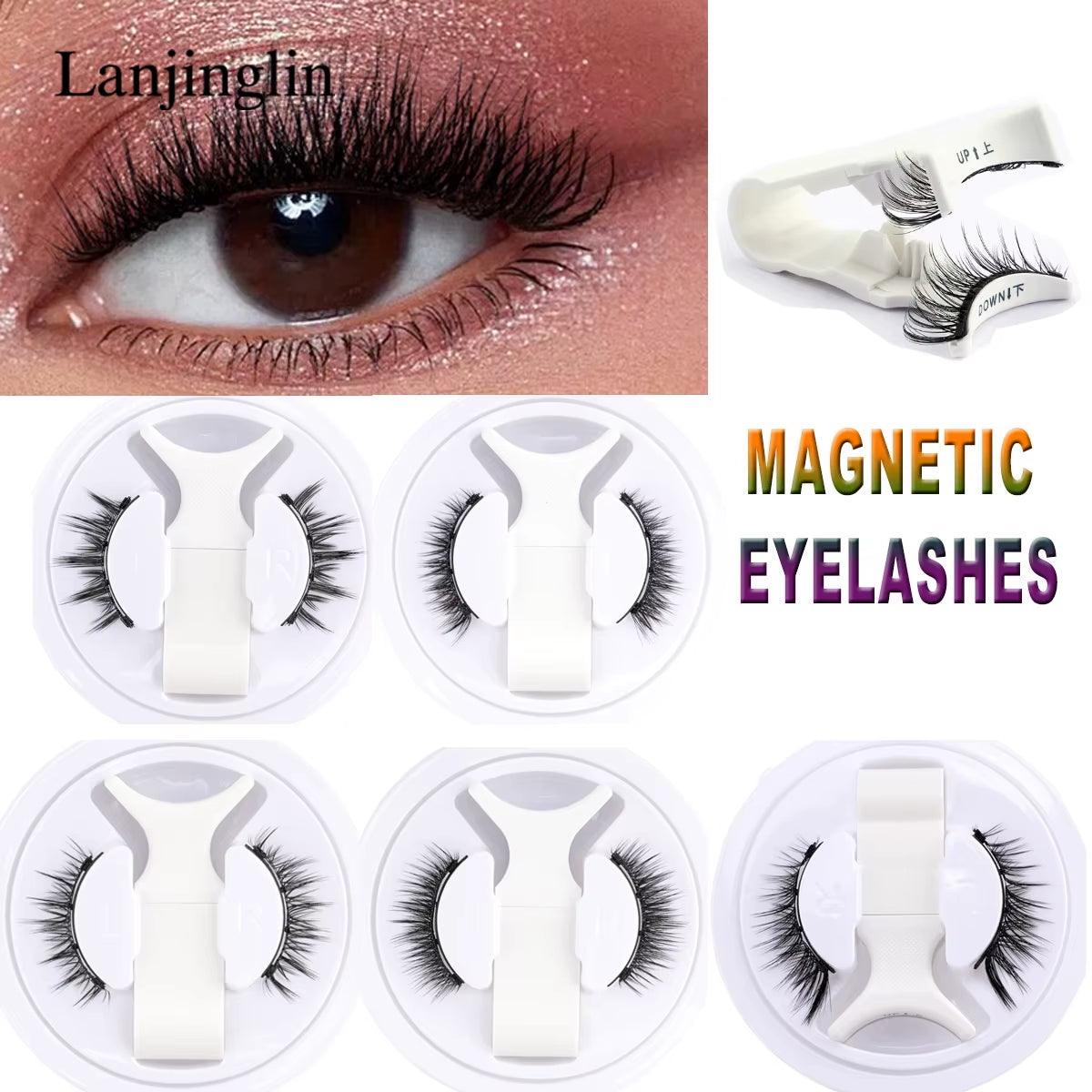 3D Magnetic False Eyelashes Tweezer Set Cosmetics Natural Mink False Lash Professional Eyelash Extension Makeup Tool