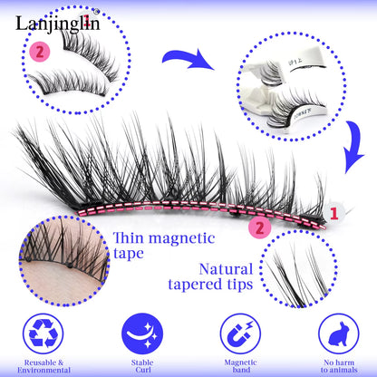 3D Magnetic False Eyelashes Tweezer Set Cosmetics Natural Mink False Lash Professional Eyelash Extension Makeup Tool