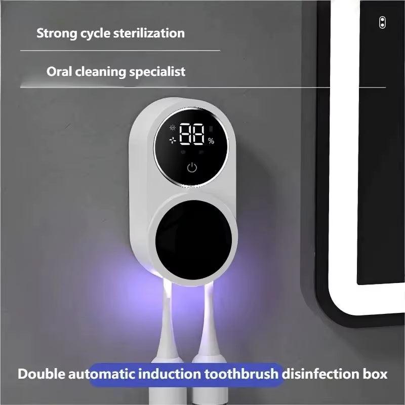 Wireless Electric Toothbrush Sterilizer UV Portable Rechargeable Wall Mounted Toothbrush Dryer for Oral Hygiene