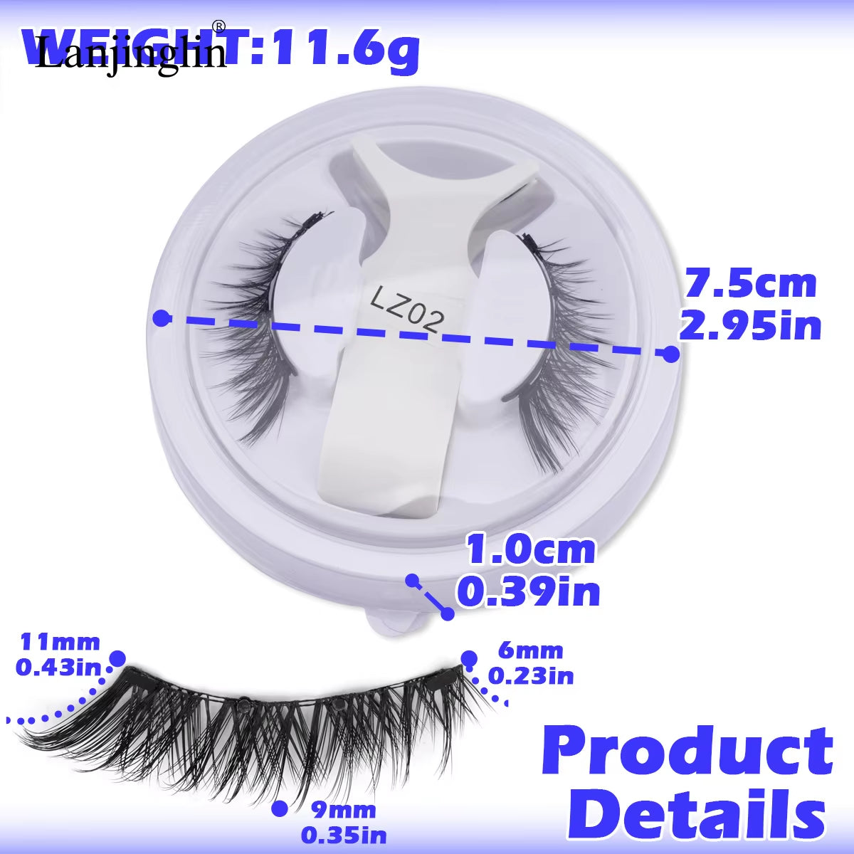 3D Magnetic False Eyelashes Tweezer Set Cosmetics Natural Mink False Lash Professional Eyelash Extension Makeup Tool